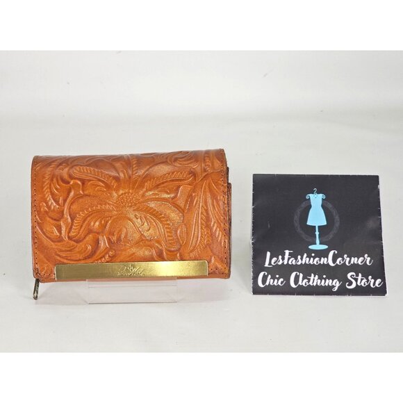 Patricia Nash Handbags - Patricia Nash Women's Cognac Leather Cametti Florence Wallet Trifold 297
